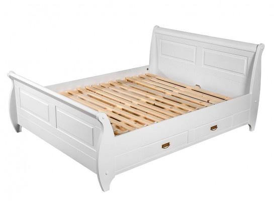 Landhausstil Luxusbett Duebelbett Duebelbetter Wäiss Better Schlofzëmmer
