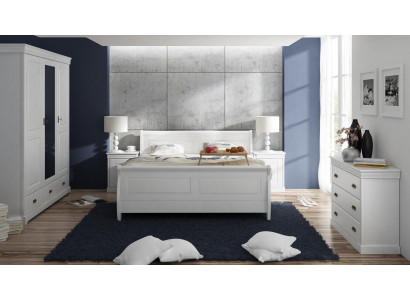 Miwwelen Schlofkummer Set Design Bett 2x Nuetsdëscher Kommode Kleederschaf Nei 5tlg