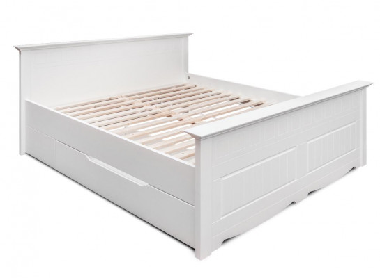 Duebelbett Bett Bettrahmen Better Duebeldbett Polsterbett Holz Miwwelen Wäiss Baueren