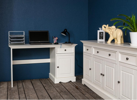 Büro Set Garnitur 3 tlg. Miwwelen Schreifdësch Dësch Kommode Schaf Regal Komplett