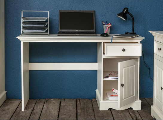 Büro Set Garnitur 3 tlg. Miwwelen Schreifdësch Dësch Kommode Schaf Regal Komplett