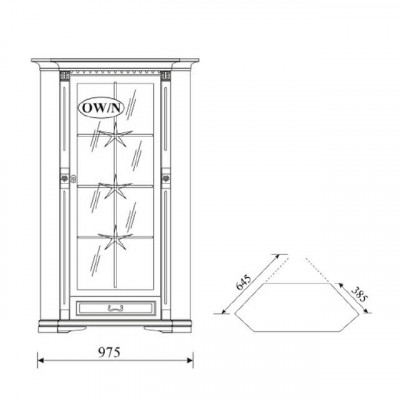 Klassesch Vitrin Vitrinneschaf Vitrine Glasschaf Schaf Kolonial OW-N