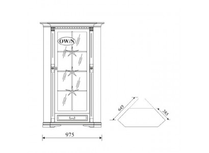 Klassesch Vitrin Vitrinneschaf Vitrine Glasschaf Schaf Kolonial OW-N