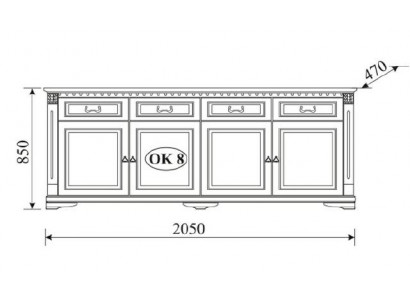 Klassesch Kommod Klassesch Kommodë Schaf Sideboard Massiv Miwwel Kolonial Nei OK8