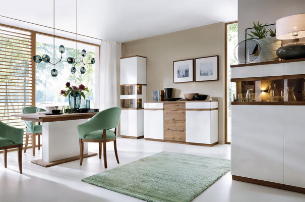 Vitrin Modern Stil Wunnzëmmer Kollektioun Vitrine Schaf Regal Kommode Wäiss