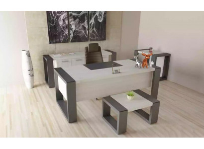 Gro Büro Ariichtung Schreifdësch Akteschaf Komodin Dësch 3tlg. Set