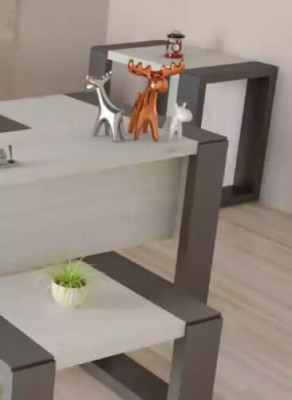 Gro Büro Ariichtung Schreifdësch Akteschaf Komodin Dësch 3tlg. Set