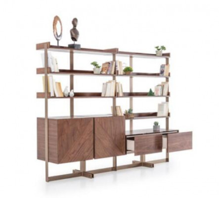 Modernen Vitrine Wunnzëmmer Miwwel Regal Standregal Echt Holz Miwwel Braun Regaler