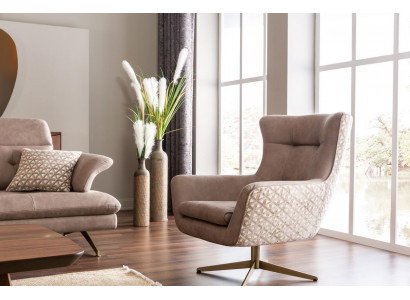 Moderne Sëtz-Ohresëtz Luxus Cocktailsëtz Beige Kënschtläder Nei