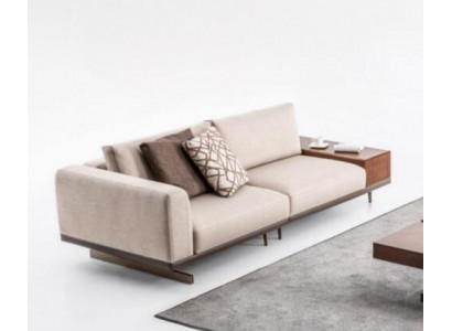 Beige Modern Zweesëtzer Luxus Canapé Sofa Wunnzëmmertmoebel Sofaen Stoff
