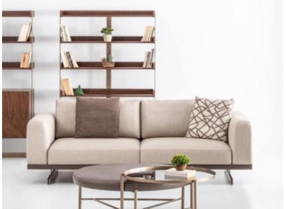 Modern dräisëtzer Stoffséi Luxus Couch Miwwelen Textil Wunnzëmmermiwwelen