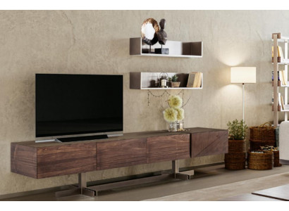 Luxuriéisen TV-Schaf am modernen Stil aus strapazéierbaren Holz.