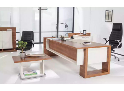 Chef Desch Schreifdësch Brongen Büro Dëscher Set Büro Ariichtung 3tlg Komplett