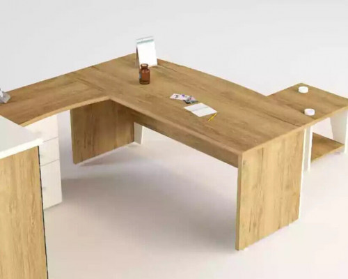 Büro Miwwelen Ecksdesk Schreibtisch Couchtisch 3x Akte Schief 6-Deelenset