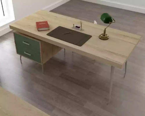 Büroinstallatioun 4-Deeler Set Schreifdësch Dokumenterschaf Kommode Dësch