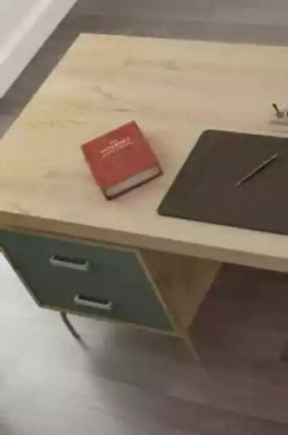 Büroinstallatioun 4-Deeler Set Schreifdësch Dokumenterschaf Kommode Dësch