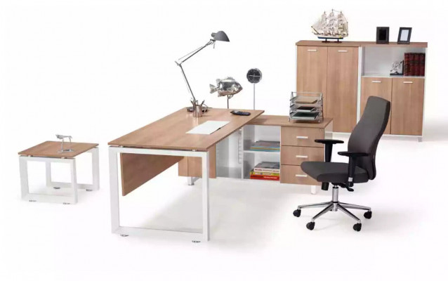 Büro Miwwelen Schreifdësch Dossiereschaf Canapé Dësch 4-Stéck Set Ariichtung