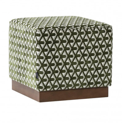 Hocker Pouf Fousshocker Gréng-wäiss Polsterhocker Sëtzhocker Stoff Sëtz