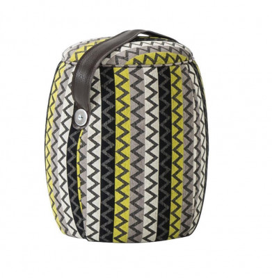 Polsterhocker Hocker Puff Fousshocker Sëtzocker Ottoman Stoff Gro Gréng