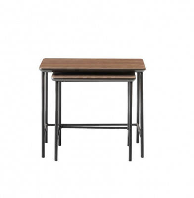 Luxus Säitentëscher Kaffisdësch Modern Holz Dëscheset Komplett Set Braun Nei