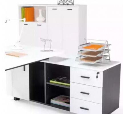 Exklusive wäissen Eckschreibtisch Schreifdësch Dëscher Miwwelen Dësch Miwwelen