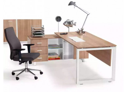 Eckdësch aus hëlz brong Exklusiv modern Bürosmiwwel am Aarbechtszëmmer