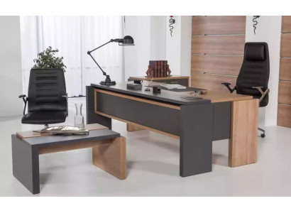 Luxus Schreifdësch Dësch Holz Design Büro Ariichtung Miwwelen 206x102cm