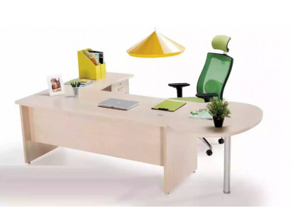 Modern Büro Exclusiven beigen Eckbüroschreifdësch Schreifdësch Komodden 2tlg.