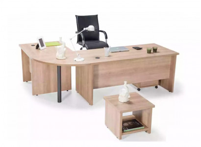 Eckschreifdësch Dësch Miwwelen Kommod Büro Ariichtung Praxis Kanzlei Miwwelen 3tlg