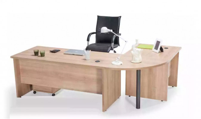 Eckschreifdësch Dësch Miwwelen Kommod Büro Ariichtung Praxis Kanzlei Miwwelen 3tlg