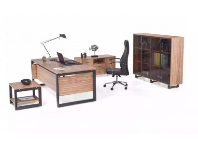 Büro Miwwelen Schreifdësch Komod Akteschaf Dësch fir an de Living Ariichtung aus 4 Deeler.
