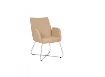 Design Stull Lehnstull Polster Still Luxus Textil Fauteuil Beige Büro-Stull