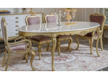 Design Iesszëmmer Set 8-deeler Iessdësch Stull Kommode Vitrin Spigel