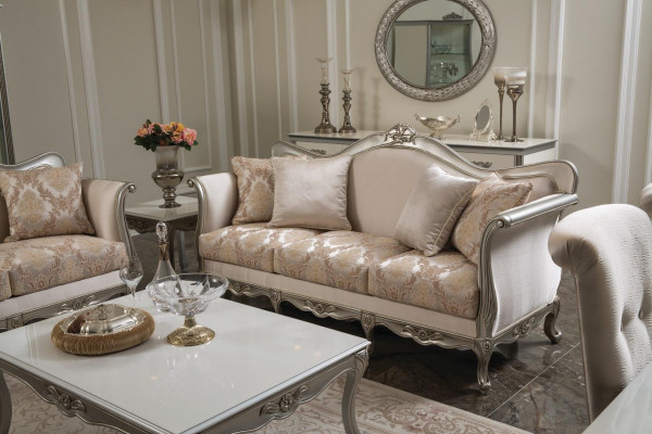 Dräisëtzer Sofa 3-Sëtzer Sofas Luxus Textil Couchen grouss Polster Designer