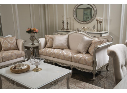 Dräisëtzer Sofa 3-Sëtzer Sofas Luxus Textil Couchen grouss Polster Designer