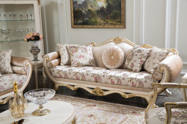 Canapé-Set Sofa Sëtzer Dësch Canapé Still Canapé-Set Stoff Luxus Sëtz 5 Stéck.