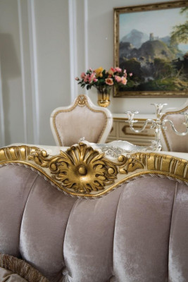 Sofa 3 Sëtzer Klassesch Couchen Luxus Miwwelen Sofas Stoff Couch Dräisëtzer