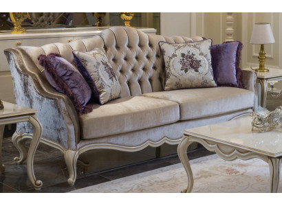Dreisëtzer Luxus 3 Sëtzer Couch Polster Klassesch Sëtz Sofa Raum Miwwelen