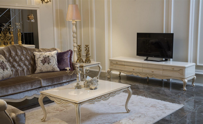 Dreisëtzer Luxus 3 Sëtzer Couch Polster Klassesch Sëtz Sofa Raum Miwwelen