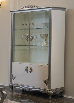 Vitrine Luxus Holzschränk Italienesch Miwwelen Wunnzëmmer Anrichte Glas