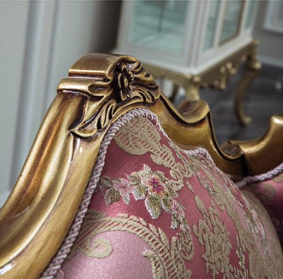 Luxus Miwwel Design Sesseldesign Eensëtzer Textil Wunnzëmmer Klassesch