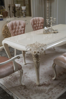 Luxus Iessdësch Design Dësch Iesszëmmer Dëscher Holzdëscher Italienesch Miwwelen 228cm