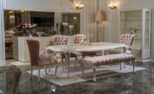 Luxus Iessdësch Design Dësch Iesszëmmer Dëscher Holzdëscher Italienesch Miwwelen 228cm