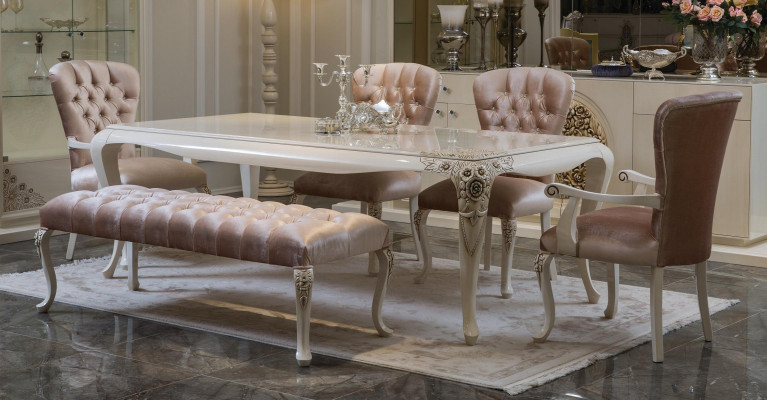 Luxus Iessdësch Design Dësch Iesszëmmer Dëscher Holzdëscher Italienesch Miwwelen 228cm
