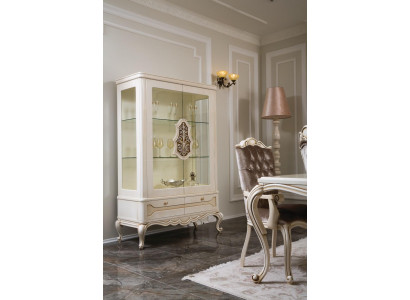 Vitrine Glas Schaf Vitrine Wunnzëmmer Holz Anrichte Luxus Miwwelen Regal