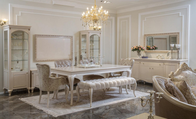 Vitrinn Glasschaf Holz Schief Wohnzëmmer Vitrinnen Italienesch Luxus