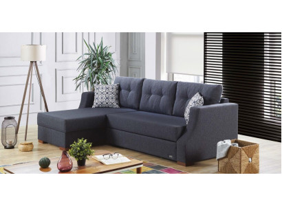 Designer Sofa mat Schloffunktion Bettschacht Sofa Ecksofa Couch L-Form.