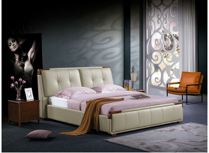 Design-Schlofzëmmer, 3-Teile Set: Bett, Nuetsdësch, Klassesch Luxus Better-Set Miwwelen