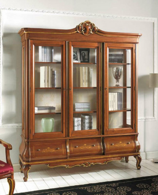 Vitrinneschaf Bicher Regal Anrichte Klassesch Italienesch Miwwelen Regaler Holz
