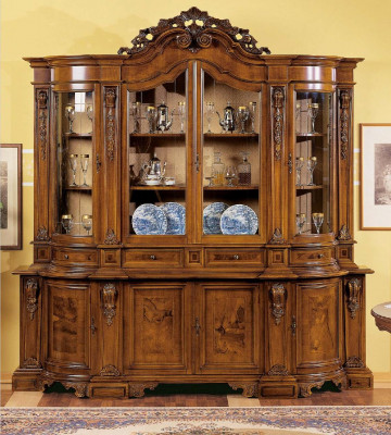 Vitrinen Massivt Holz Glas Schaf Echt Holz Vitrin Wunnzëmmer Miwwelen Anrichte